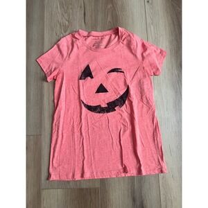 Grayson Threads L Pumpkin Face Wink T shirt Orange Graphic Halloween Fall